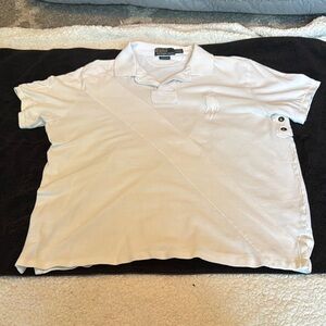 Vintage 90s Ralph Lauren Mens White Polo Big Pony Polo Triple White